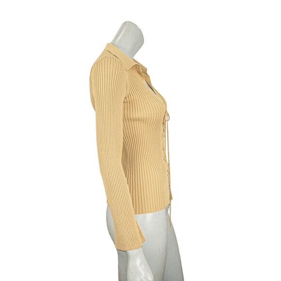 CULT GAIA Faye Cardigan Lace up Ribbed knit Women's Size Medium - Picture 4 of 8